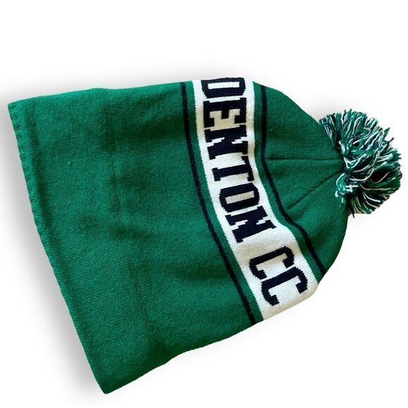 Denton Country Club Texas Stripe Cuffed Rugby Pom Pom Knit Beanie - Picture 12 of 16